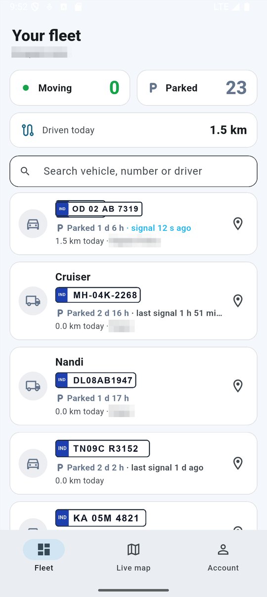 MapConnect app: Your fleet